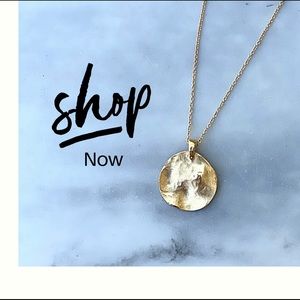 Necklace 14kGFDainty chain and brass coin